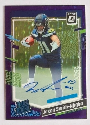 2023 Donruss Optic Purple Stars Prizm 15/50 Jaxon Smith-Njigba  #293 Auto RC - Image 1 of 2