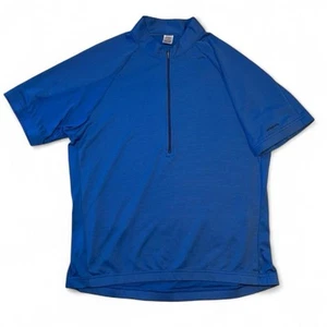 VINTAGE Patagonia Cycling Jersey Men’s Large Blue 1/2 Zip Vinyl/Nylon/Pouches  - Picture 1 of 12