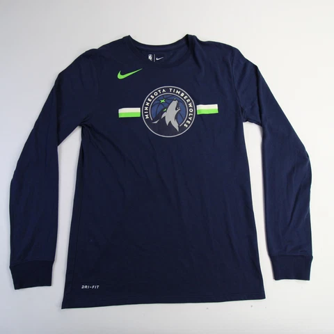 Minnesota Timberwolves Nike NBA Authentics Long Sleeve Shirt Men's Navy Used Cover