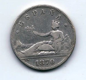 Gobierno Provisional 2 pesetas 1870 *74 NL170 - Picture 1 of 2