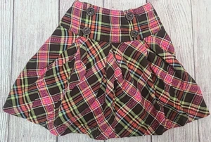 Gymboree Woodland Friends Plaid Skort Girl's Size 6 Pink Brown Plaid Adjustable - Picture 1 of 6