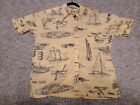 Spire Yacht Pulley Button Down XL Shirt Hawaiian Ships AOP All-Over Made USA VTG Only $18.95 on eBay