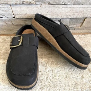 WHITE MOUNTAIN Bueno Mule Clog Backless Black Suede Leather Cork Platform: 12 - Picture 1 of 11