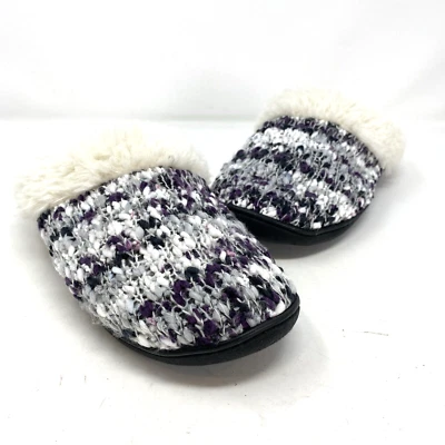 Chinelos Isotoner Feminino 8.5 Amanda Roxo Suéter Malha Tamancos Pele Sintética Lã - Imagem 1 de 4