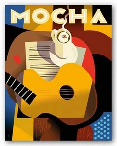 COFFEE ART PRINT Mocha Eli Adams - Picture 1 of 1