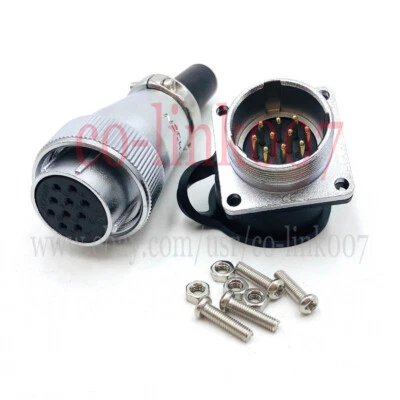 WS24 10Pin Waterproof Connector, 10A Aviation Bulkhead Connector Plug - Image 1 of 4