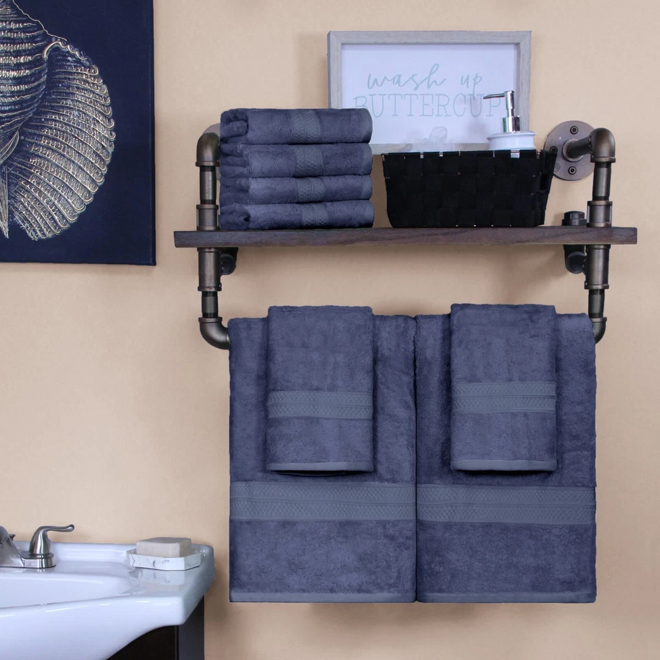 Rayon from Bamboo Blend Solid 6 Piece Hand Towel & 2 Piece Bath Towel Set - Image 1 of 2