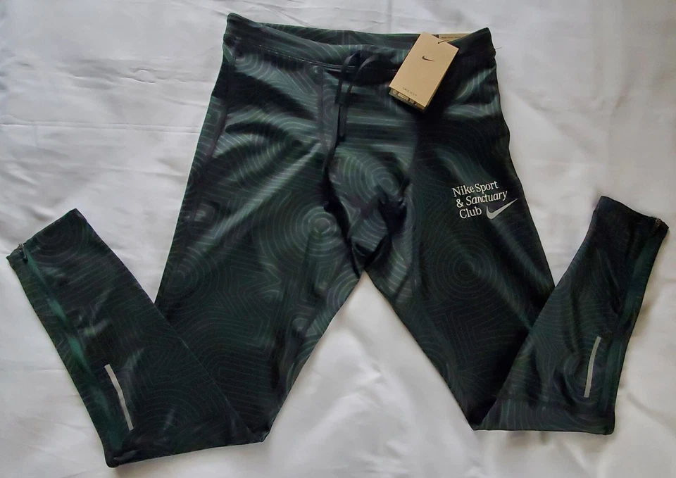 Men Nike Sport Sanctuary Club Dri-Fit Running Tights Green Black FB9034-397 M L Foto 1 de 1