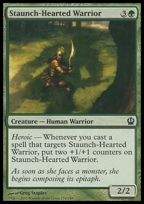 MTG Theros Staunch-Hearted Warrior Near Mint English Magic Gathering Card 🧙🏽25 - Image 1 of 2