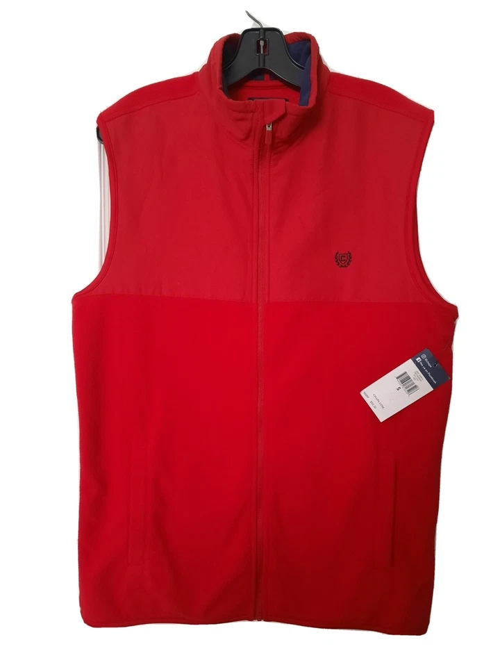 Chaps Men's Size Small Red Fleece Zip-Up Vest  - Image 1 of 4