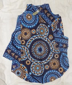 African Print Umbrella Dress or Top Blue Aztec summer ethnic tribal ud2 - Picture 1 of 5