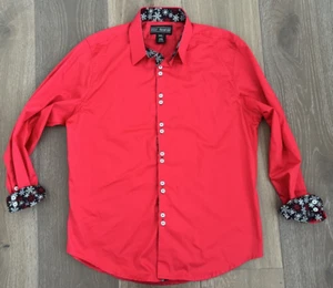 Anton Alexander Red Holiday Button Down Dress Shirt - XL - Picture 1 of 4