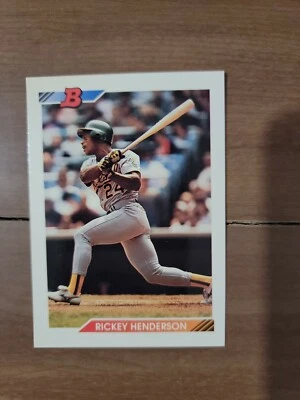 Rickey Henderson 1992 Bowman #166 Oakland Athletics - Image 1 of 2