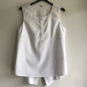 Elie Tahari Blouse Tank Top White Round Neck Open Back Sleeveless Size S - Picture 1 of 9