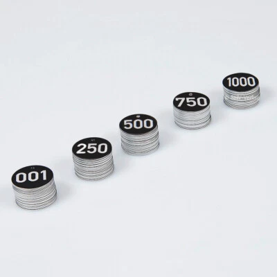 Sellos de árbol, placas de árbol, números de árbol, ø 35 mm, aluminio anodizado negro, 100 piezas Foto 1 de 4