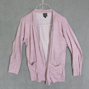 Laura Ashley Sweatshirt Womens Large Pink Open Cardigan Chic Boho - Picture 1 of 8