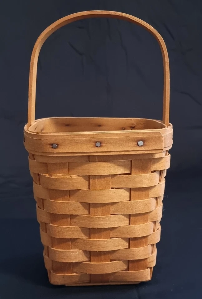 Vintage Square Handwoven Basket Longaberger 1987 - Image 1 of 4