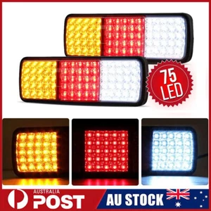 2x 75 LED Tail Lights Trailer 12V Ute Caravan Truck Stop Indicator Rear Lamp ADR - Picture 1 of 7