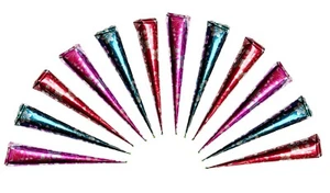 12 Cones 100% Natural Henna Cones Paste For Tattoos Body Art Freckles Designs - Picture 1 of 7