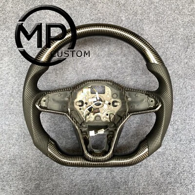 Volante de fibra de carbono real apto para Volkswagen MK8 Golf 8 R GTI GTE 2020+VW Foto 1 de 4
