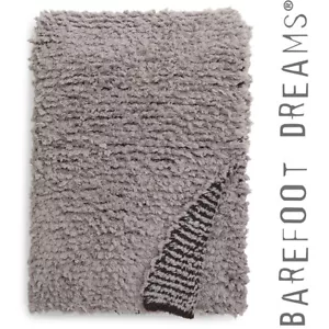 BAREFOOT DREAMS CozyChic Loop Fringe THROW BLANKET 45"x60" Dove Gray Carbon NEW - Picture 1 of 5