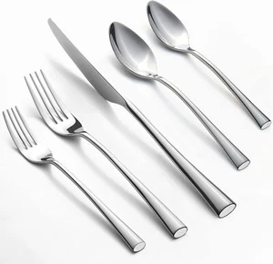 Alata Bailey 20-Piece Forged Silverware Set Stainless Steel Flatware Set,Serv... - Picture 1 of 7