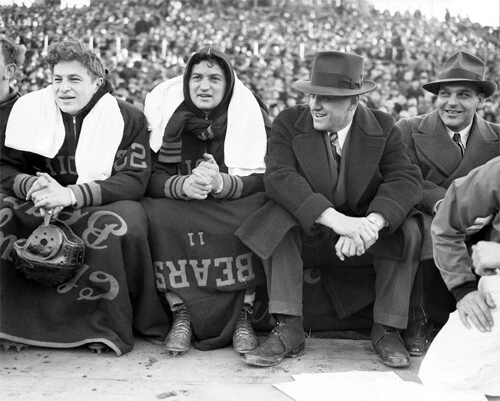 Chicago Bears Sid Luckman and George Halas December 8, 1940 Photo - Image 1 of 1