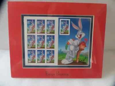 Matted Loony Tunes Bugs Bunny $.32 Stamp Sheet/free shipping USA - Image 1 of 2