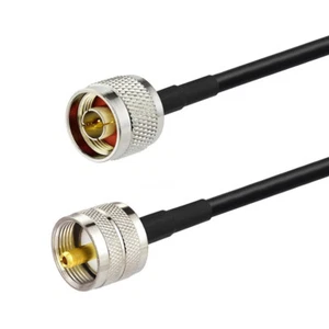 UHF PL-259 Male to N Type Male KSR195 Low Loss Antenna Adapter Pigtail Cable 5m - Picture 1 of 3