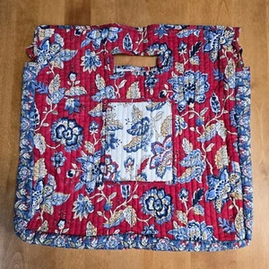 POTTERY BARN FLORAL PRINT TRAVEL COLLECTION TOTE BAG 20" X 18" ~ SCARLETT - Picture 1 of 10