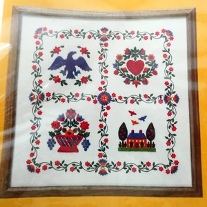Kit de bordado Creative Circle tradicional americano 0618 arte popular vintage NUEVO - Imagen 1 de 4