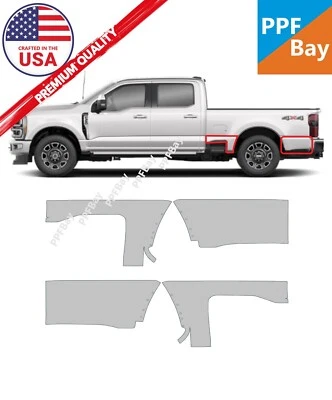 适用于福特 F-250/350 Crew 23-24 床边迷你油漆保护膜预切套件 PPF — 第 1/4 张图片