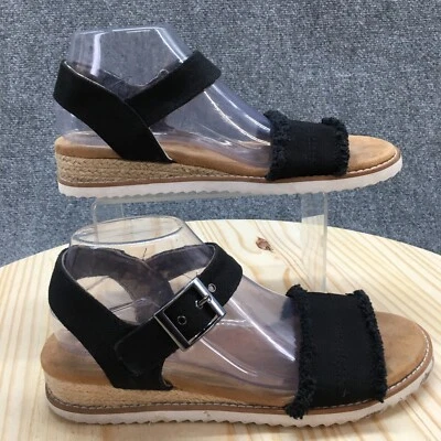 Sandalias Skechers BOBS 9 Desert Kiss alpargata con tiras al tobillo 113541 negras Foto 1 de 4