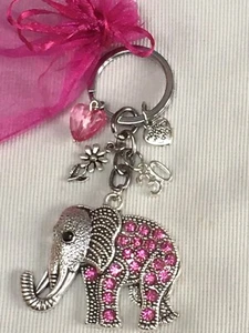 ELEPHANT 18th 13th 16th 21st 30th 40th 50th 60th 70th 80th birthday gift keyring - Picture 1 of 4