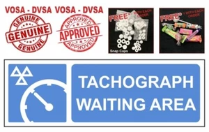 TACHOGRAPH WAITING AREA SIGN. MOT SIGN TACHO SIGN MOT SIGN PACK. VOSA DVSA TACHO - Picture 1 of 7