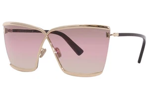 Tom Ford Elle-02 TF936 28F Sunglasses Women's Shiny Rose Gold/Pink-Smoke Grad. - Picture 1 of 5