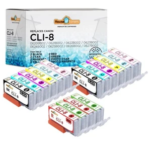 16PK CLI-8 Ink w/ Red & Green for Canon PIXMA Pro6000 Pro6500 Pro9000 Mark II - Picture 1 of 8