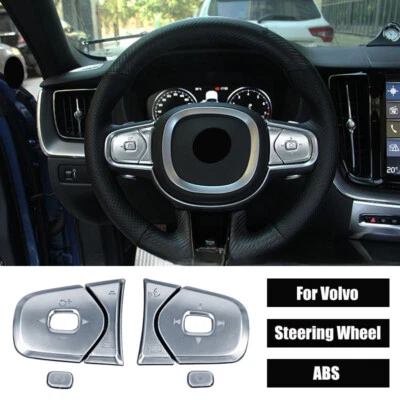  ABS Car Steering Wheel Button Trim Cover For Volvo XC60 XC90 S90 V90 2017-2021  - Image 1 of 4