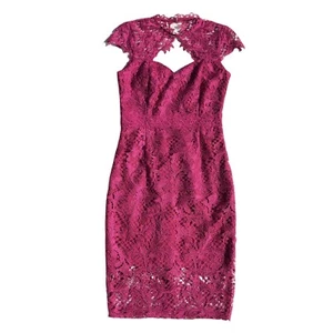 Lipsy VIP Sweetheart Neckline Pink Lace Midi Dress – Size UK10 - Picture 1 of 11