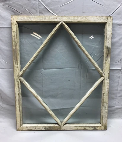 Antique Vintage 5 Lite Large 19x24 Diamond 23x28 Glass Window Sash Old 569-23B Cover
