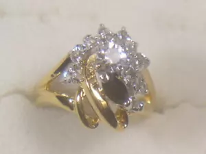 #..SZ'S 5,6,,9,10 RING DESIGNER VINTAGE WITH BLACK SWAROVSKI CRYSTAL DA072 - Picture 1 of 4