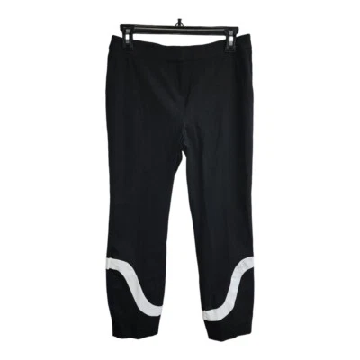 Alfani Womens Petite Black Elastic Waist Colorblock-Hem Cropped Pants Size 4P - Image 1 of 4
