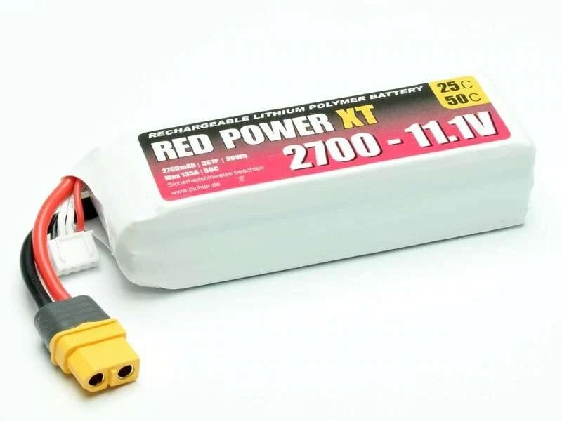 Pichler LiPo Akku Red Power XT 3S 2700mAh 25C/50C 11 1V XT60 - 15422