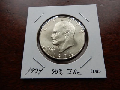 Dólar Ike Eisenhower 1974 S 40 % plata BU Foto 1 de 3