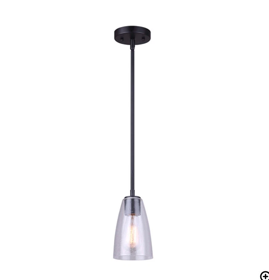 Canarm IPL1013A01BK KONA 1-Light 100W Matte Black Mini Pendant - Изображение 1 из 1