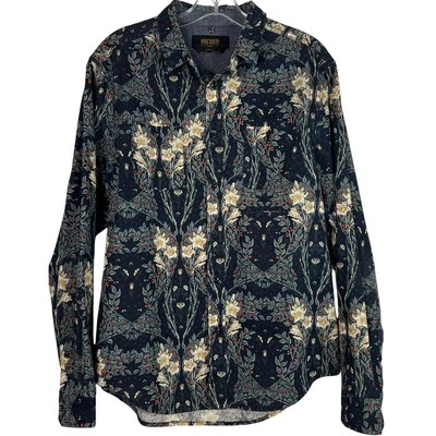 10.DEEP Men's Button-Up Camp Shirt Long Sleeves Floral Print Casual Office Sz S - Image 1 of 4