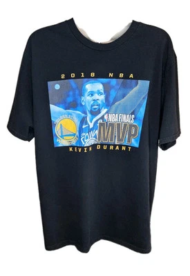 Golden State Warriors Kevin Durant Fanatics Black 2018 NBA Final MVP T-Shirt L - Image 1 of 4