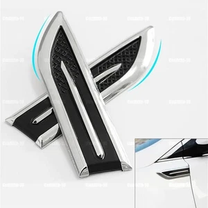 2 pegatinas cromadas para decoración de ventilación lateral guardabarros flujo de aire para automóvil accesorios - Imagen 1 de 14