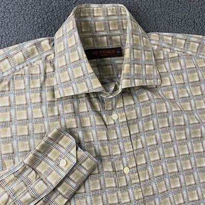 Etro Milano Dress Shirt Mens 41 Geometric Button Up Woven Cotton Made in Italy - Image 1 of 4