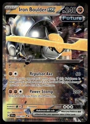 Pokemon TCG SV05: Temporal Forces #099/162 Iron Boulder ex NM - Image 1 of 2